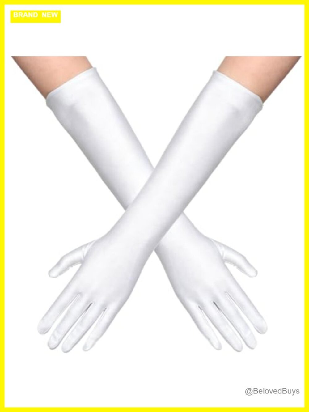 Long Satin Opera Gloves Women's 16-Inch Elbow Length Stretchy